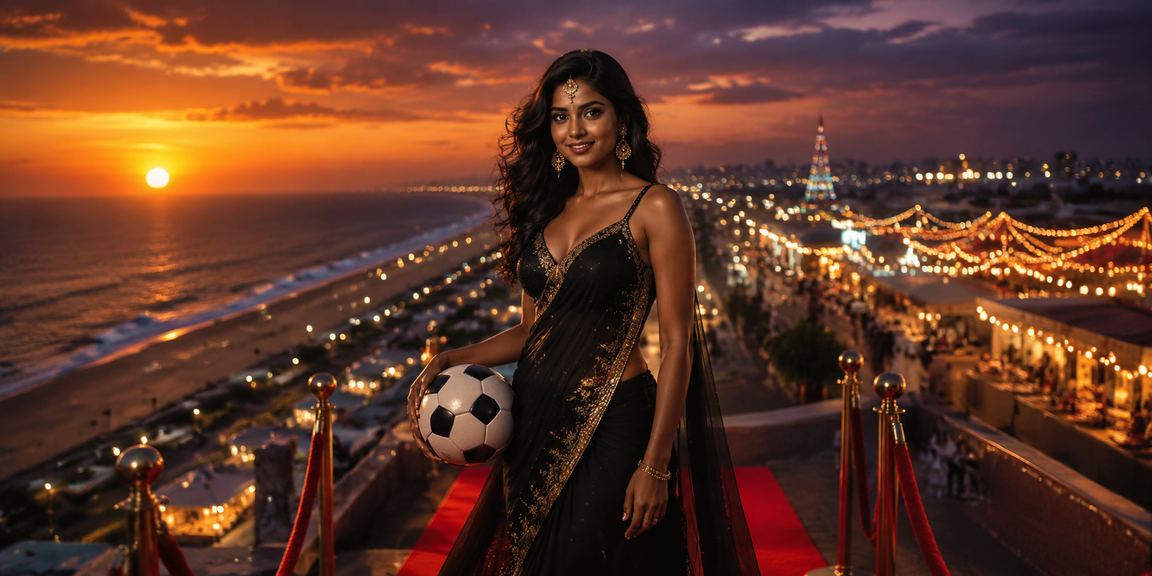 Football betting night market at Chennai Marina Beach