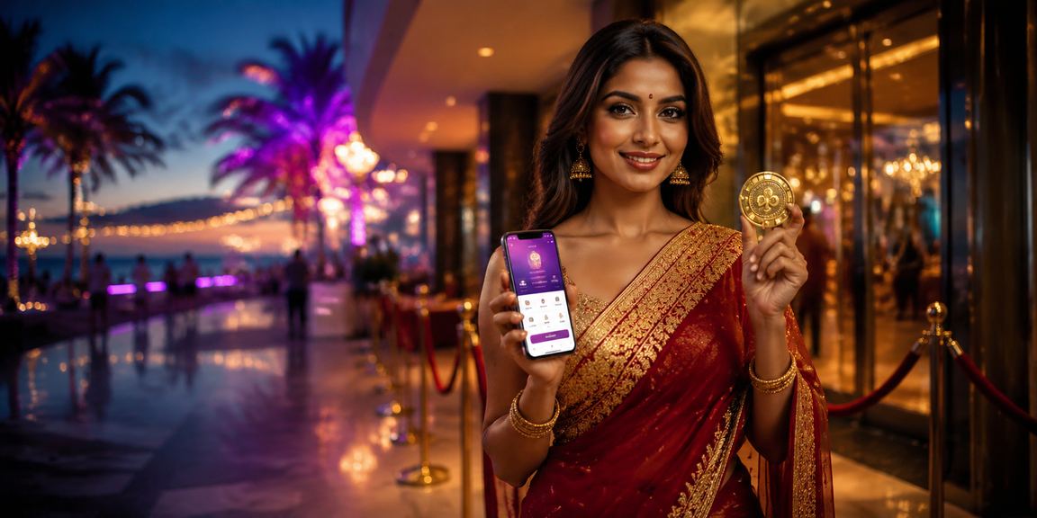 Goa mobile payment with traditional saree